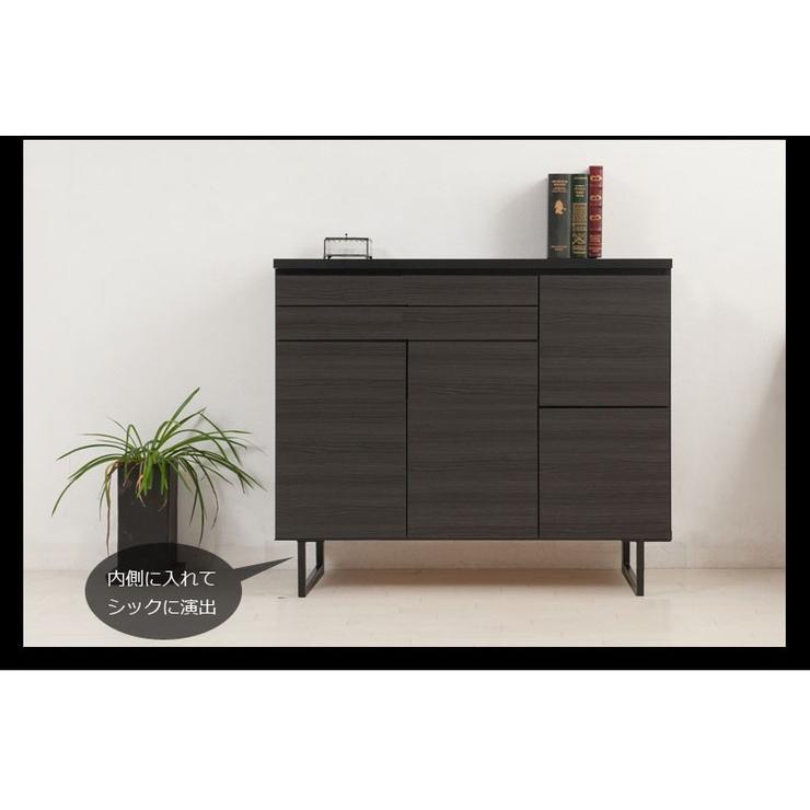 日本製 完成品 キャビネット アンティーク ブラック 幅106 国産 デスク