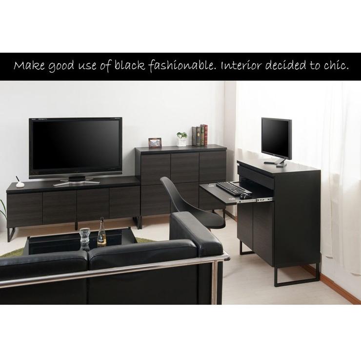 日本製 完成品 キャビネット アンティーク ブラック 幅106 国産