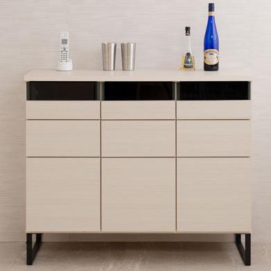 日本製 モノトーン スクエアキャビネット 幅106cm 引出しタイプ 引出し 収納 キャビネット 収納キャビネット 収納棚 棚 国産 代引不可
