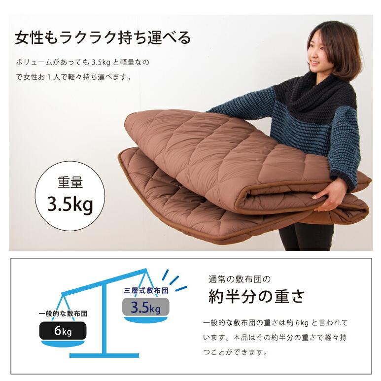 リコメン堂 敷布団 シングル 100×210cm 日本製 防ダニ 抗菌防臭 固綿