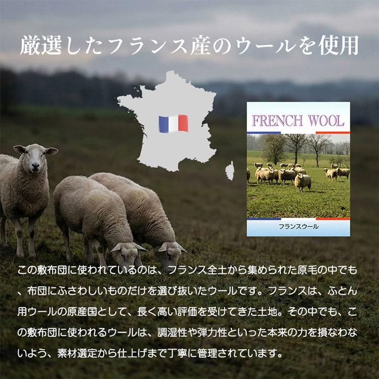 敷き布団 セミシングルショート 日本製 羊毛100%使用 80×180 ウール敷布団 消臭 吸湿性抜群 ウール100% ウール 洗える 丸洗い可能 消臭ウール布団_2