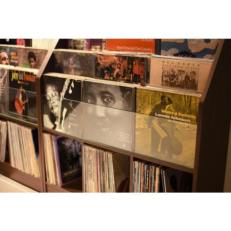 レコードディスプレイラック 木目ダーク レコード ジャケット