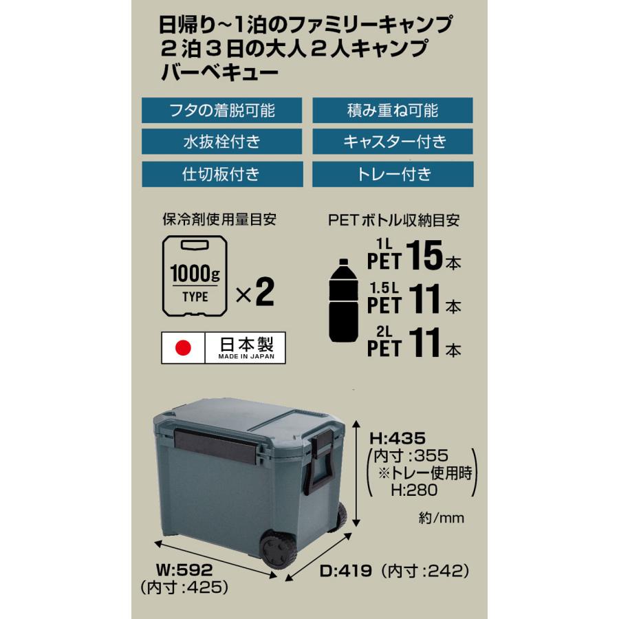 COREFLUX コアフラックス クーラーボックス 44L 座れる 頑丈 44