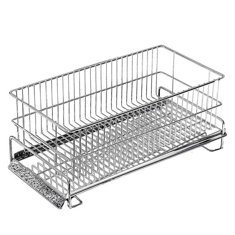 日本製 燕三条 水切りラック かご単品 シンク横 水が流れるトレー付き