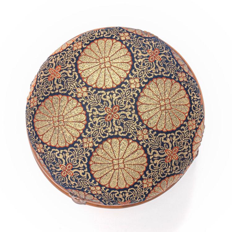 仏前用 ラタン 丸型 ミニスツール 天然籐 金襴正座椅子 イス 椅子