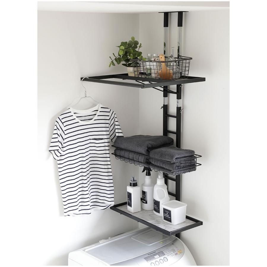 突っ張り ランドリーラック 幅58cm ハイタイプ 高さ210~263cm ハンガー