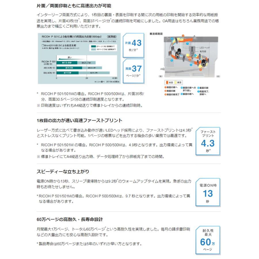 リコー RICOH A4モノクロプリンター RICOH P 501 レーザープリンタ オフィス 会社 プリント 印刷 プリンター 家電 シンプル｜recommendo｜06