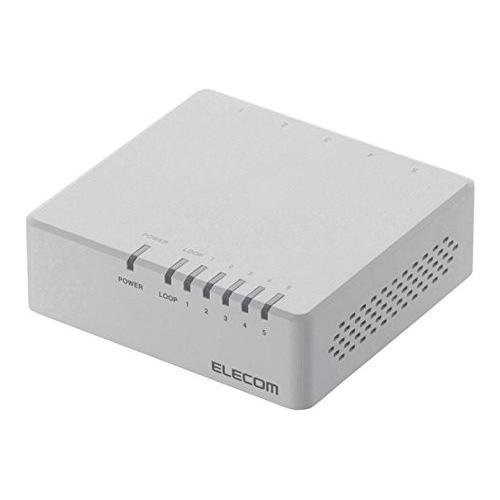 ELECOM エレコム 100BASE-TX対応 スイッチングハブ/EHC-F0XPAシリーズ/5ポート:ホワイト EHC-F05PA-W｜recommendo
