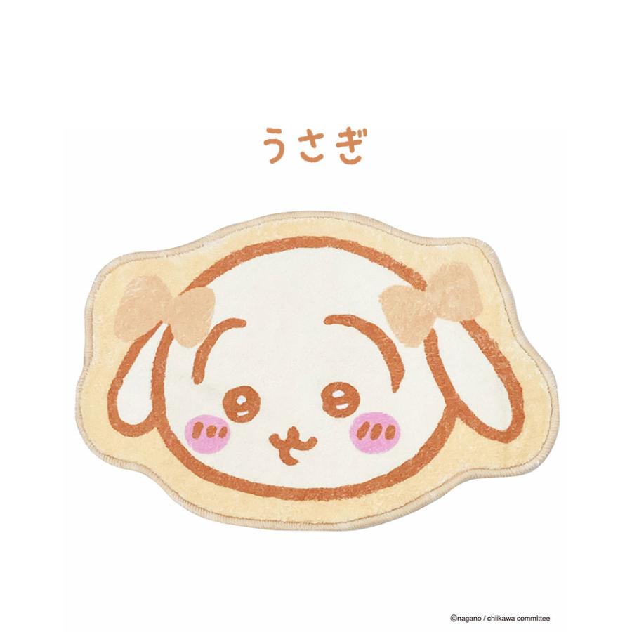 インテリアマット ちいかわ リボン ハチワレ うさぎ モモンガ 43×63cm