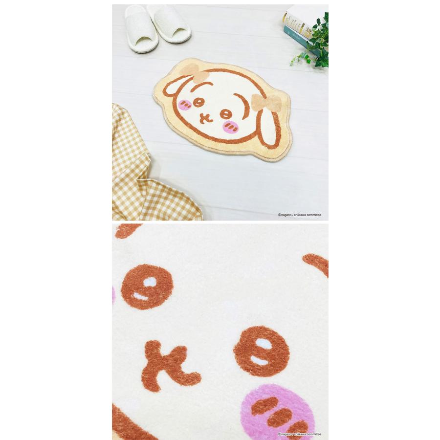 インテリアマット ちいかわ リボン ハチワレ うさぎ モモンガ 43×63cm