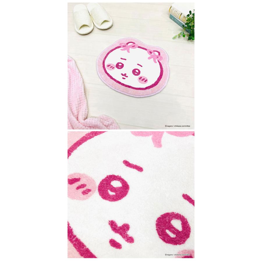 インテリアマット ちいかわ リボン ハチワレ うさぎ モモンガ 43×63cm