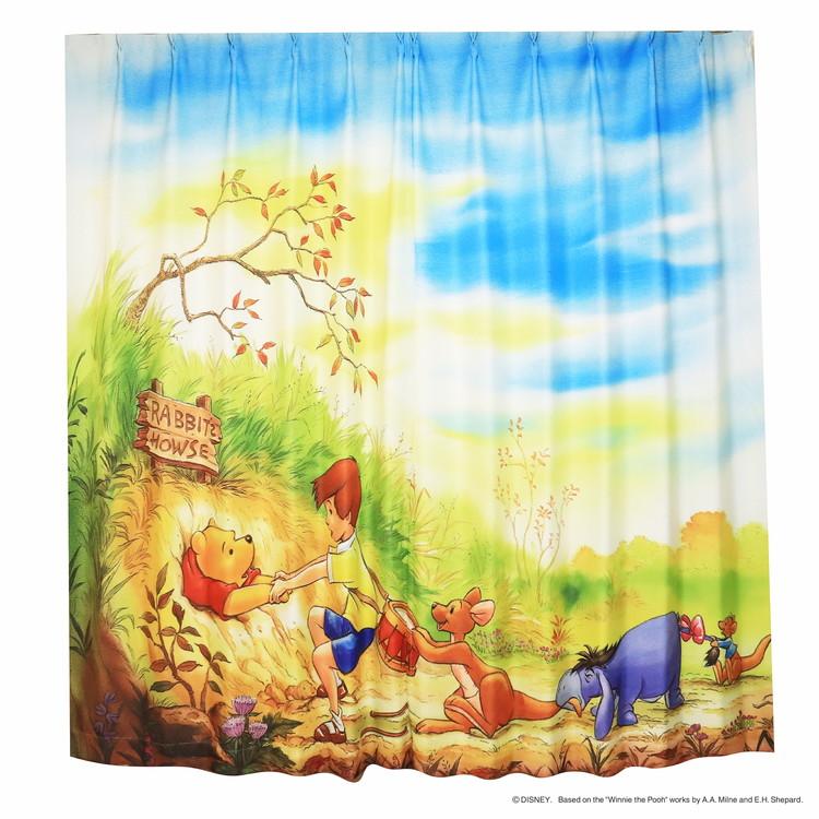 MORIPiLO ディズニー 遮光カーテン 幅100x110cm丈 2枚組 くまのプー