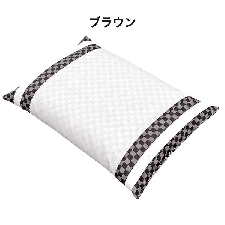 プラウシオンPROUSION 羽毛枕 プラウシオン&そばがら入 MORIPiLO そばがら 枕 日本製 硬め 市松チェック そば殻 まくら 枕