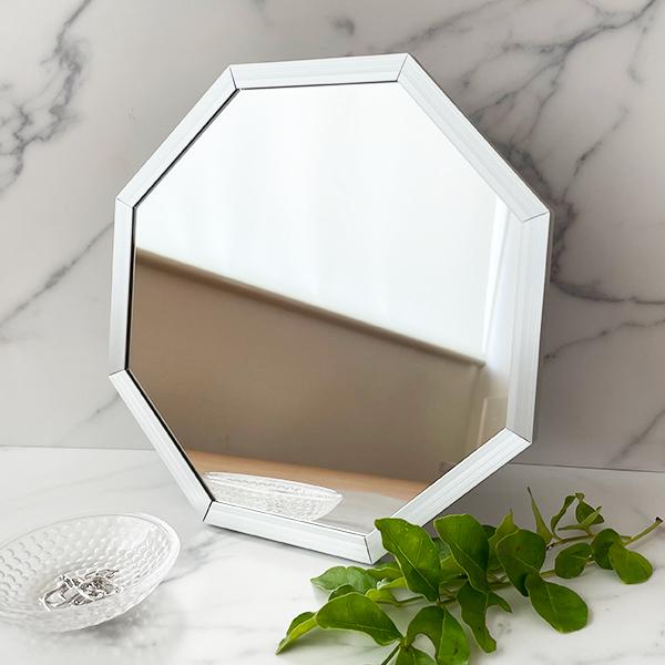 9/28までお値下げ中】 reimi オクタゴン 壁掛け鏡 白毛 タッセル付 9