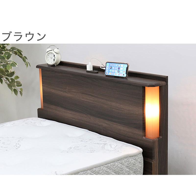 ヘッドボード 照明 コンセント付き 後付け 幅90cm 厚さ10cm 木製