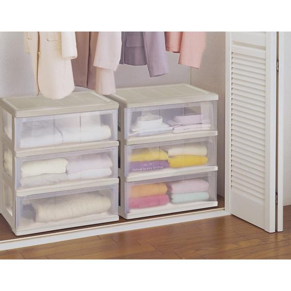 天馬 衣装ケース 引き出し 3段 クローゼット ワイド540 カプチーノ