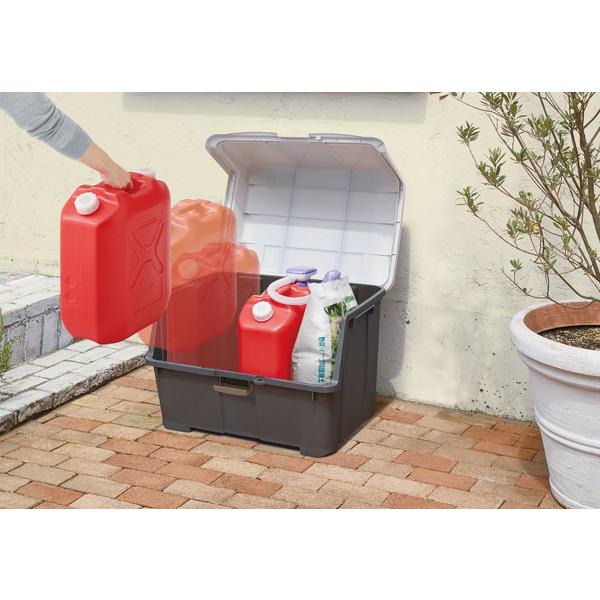 天馬 大きく開くコンテナー 95L チャコールグレー 屋外 収納ボックス