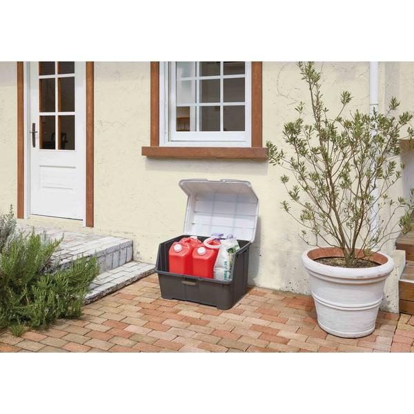 天馬 大きく開くコンテナー 95L チャコールグレー 屋外 収納ボックス