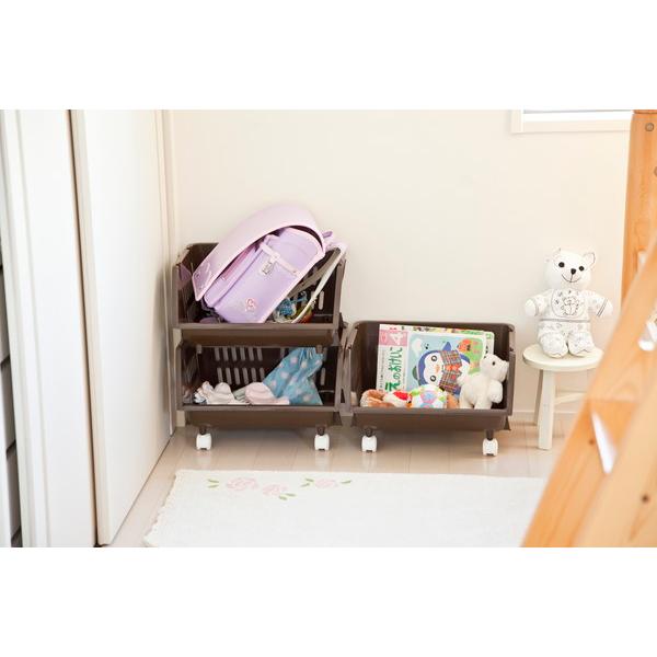 3個セット 平和工業 積み重ねバスケット ナイトブルー バスケット カゴ