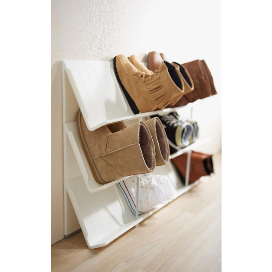 吉川国工業所 Like-it シューズラック 3段 ホワイト 下駄箱 靴収納