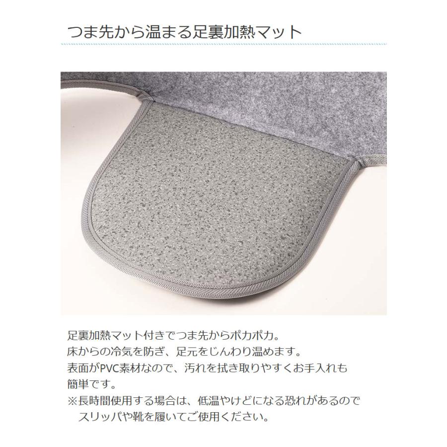 ライソン LITHON 巻くコタツ くるみ パネルヒーター 暖房 360度 コンパクト 冷え性 つま先 足裏マット 節電 急速加熱 自動電源OFF 毛布付 2WAY_8