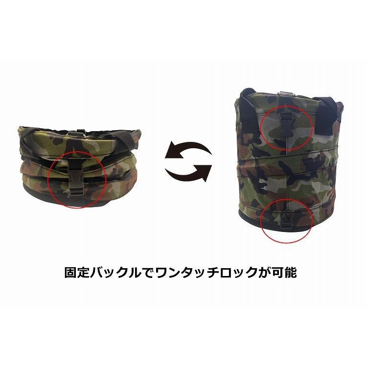 WORKMASTER 電工バケツ スプリングバック ラウンド型 迷彩 27cm WM