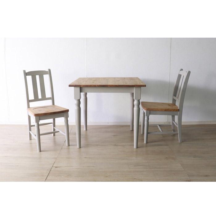 ダイニングテーブル 北欧調 幅80cm アンティーク調 組立品 机 グレー