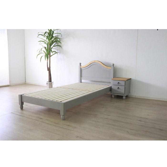 ベッド 北欧調 幅100cm シングルサイズ アンティーク調 組立品 寝具 グレー ホワイト欧米 パイン材 ダイニング おしゃれ フレンチカントリー 天然木 代引不可 | ブランド登録なし | 05