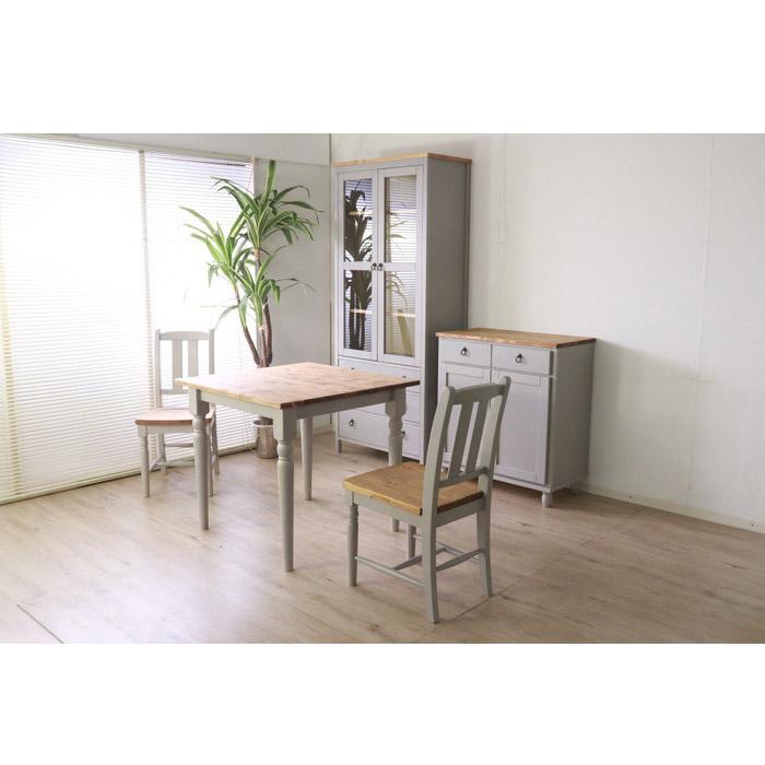 キャビネット 北欧調 幅80cm カップボード アンティーク調 組立品 収納
