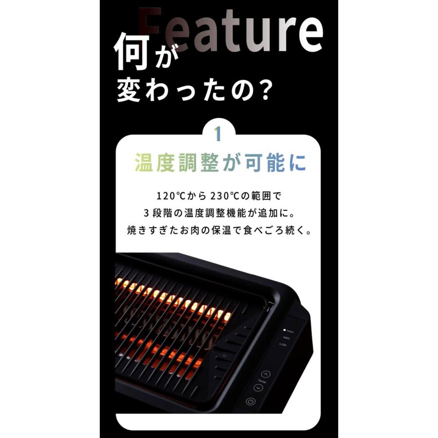 GLAMP 新型 超少煙グリルDX 遠赤外線 減煙 煙が少ない 煙が出にくい