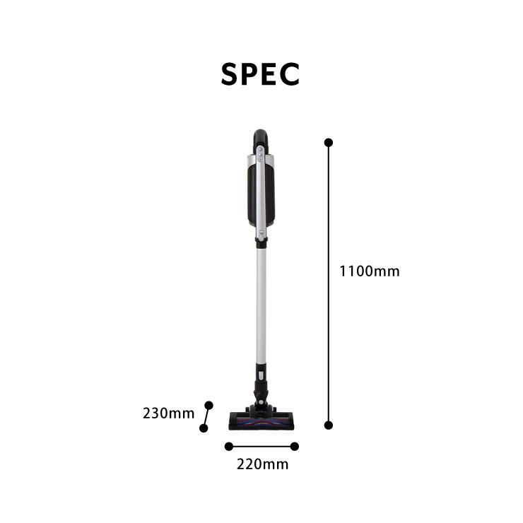 掃除機 おすすめ コードレス サイクロン式 2WAY スティッククリーナー 軽量 強力吸引 静音 ハンディ メーカー1年保証 simplus SP-RCL3W｜recommendo｜03