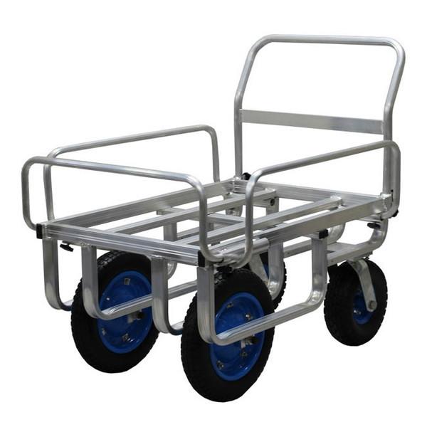 アルミハウスカー 大型ノーパンクタイヤ 2個積み 荷台フレーム伸縮・後