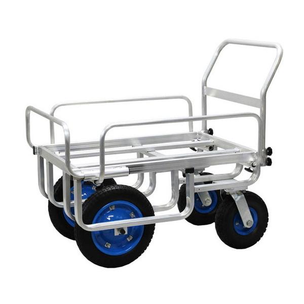 アルミハウスカー 10インチ大型タイヤ仕様コンテナ2個用　荷重50kg コンテナ MINATOWORKS（ミナトワークス） ミナト アルミハウスカー MTA-50N (10