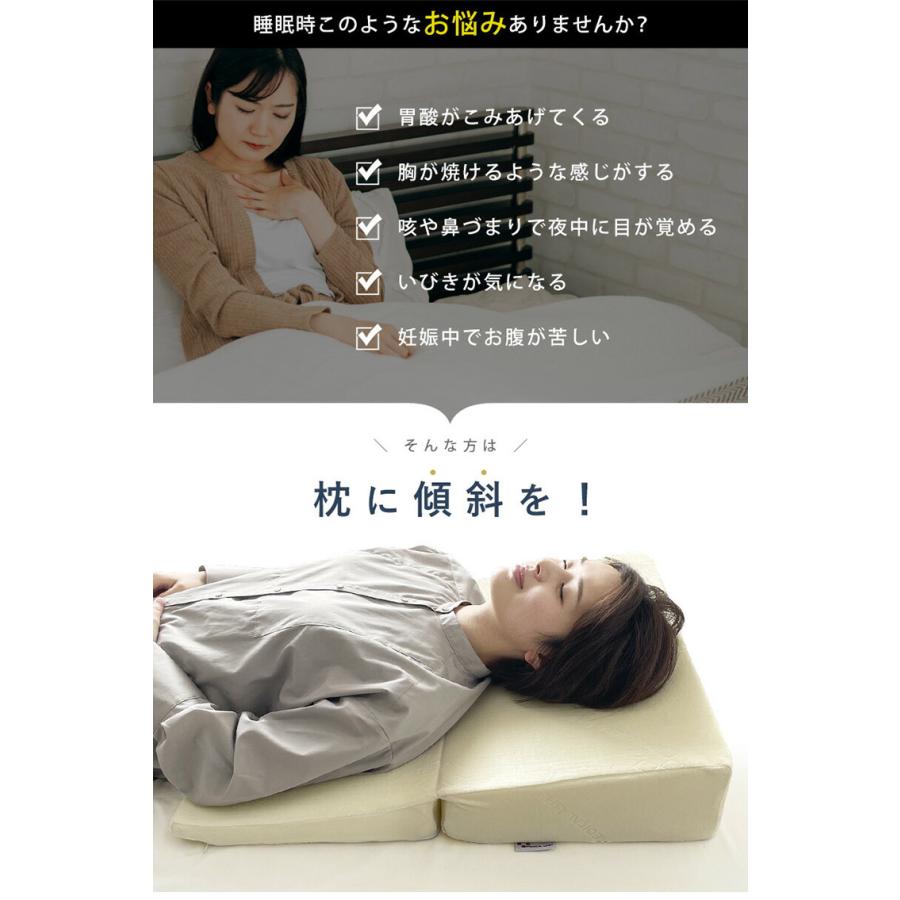 メディカルライフ ピロー type-9 傾斜枕 低反発枕 二つ折り枕 三角