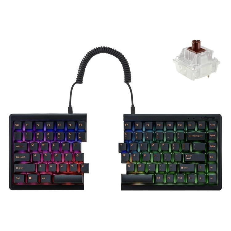 Mistel MD770 US配列 茶軸 Barocco Mistel MD770 RGB 英語配列/茶軸 左右分離型 有線式