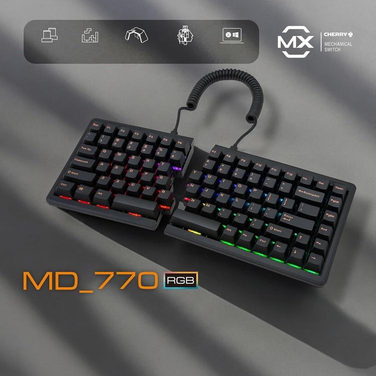 Barocco Mistel MD770 RGB 英語配列/青軸 左右分離型 有線式