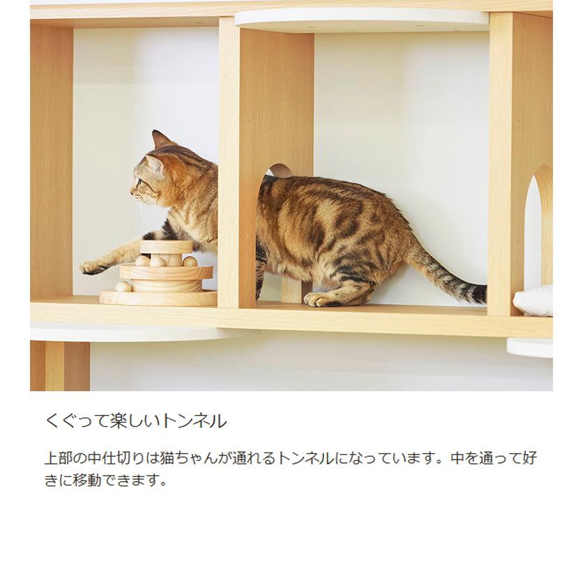 壁面収納 テレビ台 キャットウォーク 幅135cm 高さ185cm ナチュラル