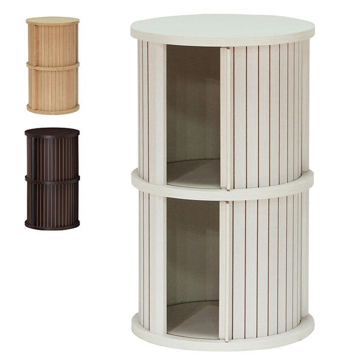 木製円形ディスプレイラック 2段