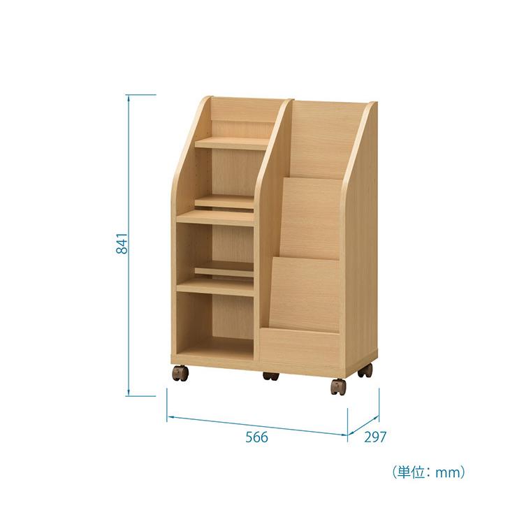 白井産業 リベルア マガジンラック オープンラック 本棚 キャスター付き 本棚 雑誌 収納 おしゃれ 木製 木目調 文庫 アンティーク 北欧 ブックラック 代引不可｜recommendo｜02