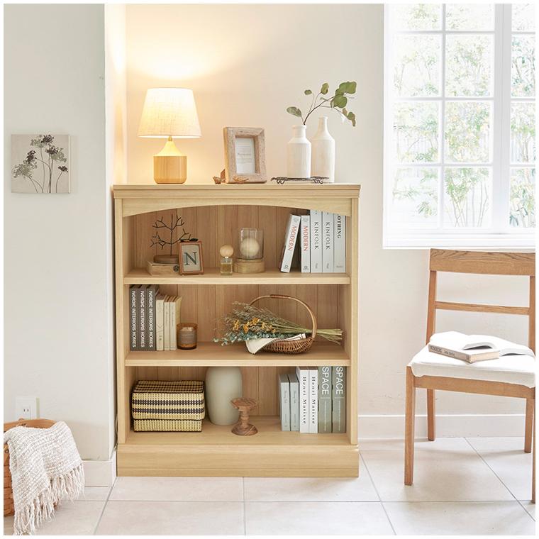 ディスプレイラック 幅87cm 高さ105cm ナチュラルブラウン シェルフ