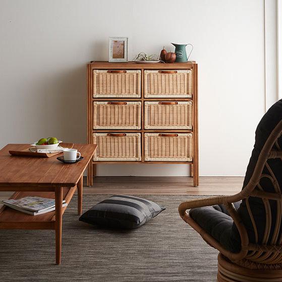 ランドリーチェスト チーク無垢材 ラタン ランドリー 洗濯 洗濯機