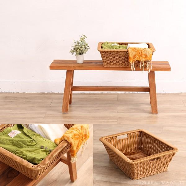 丸洗いできる脱衣カゴ CL(ブラウン) 籐家具 バスケット かご カゴ 脱衣