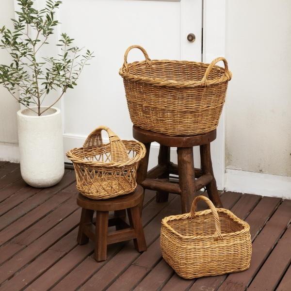 リコメン堂 ラタン ナチュラルバスケット 雑貨 小物 収納 インテリア