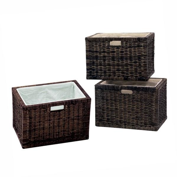 ラタン バスケット3個組 3個セット 籐家具 バスケット かご カゴ 籐