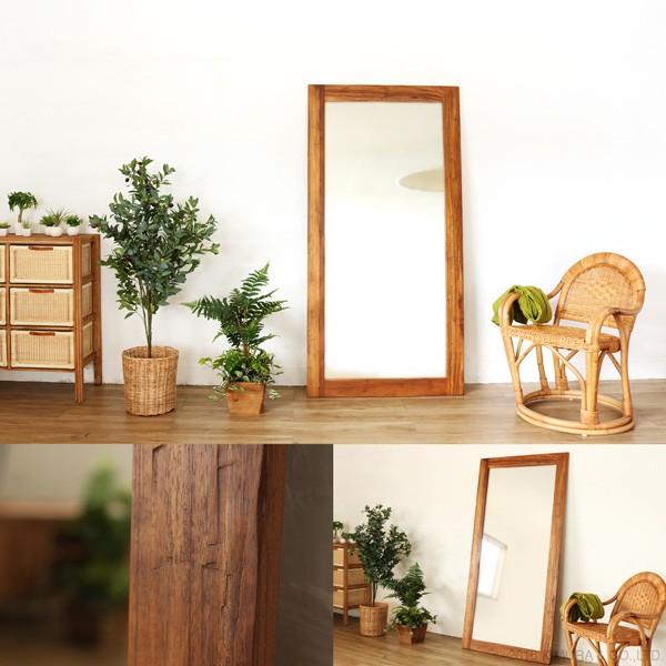 家具 インテリア ウォールミラー スタンドミラー 姿見 全身鏡 チーク