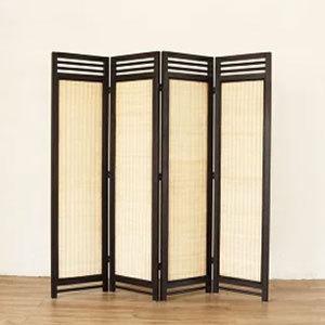 アジアン スクリーン 4連 N(ナチュラル)家具 籐家具 パーテーション 間仕切り 目隠し 仕切り 衝立 ついたて 寝室 籐 代引不可
