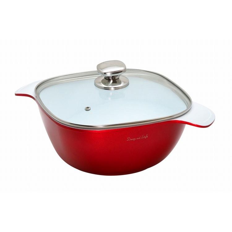 D&S キャセロール セラミック両手鍋20cm 2.7L ガラス蓋付 D&S キャセロール セラミック両手鍋20cm 2.7L ガラス蓋付