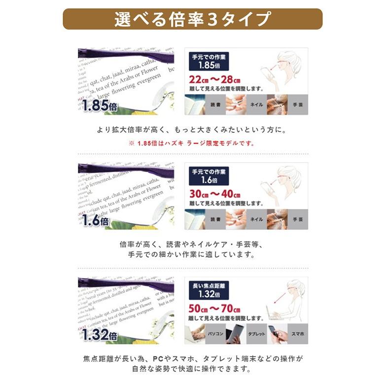 Hazuki ハズキルーペ クール カラーレンズ 1.6倍 6色 メガネ型ルーペ