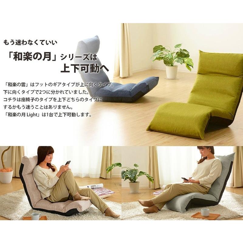 日本製 和楽 座椅子 和楽の月 Light 一人掛け 1人掛け 国産 チェア パーソナルチェア いす 椅子 リクライニング チェア コンパクト 北欧 代引不可