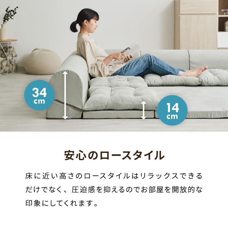 マット付き くつろぎフロアソファ 日本製 3人掛け 2人掛け ソファ
